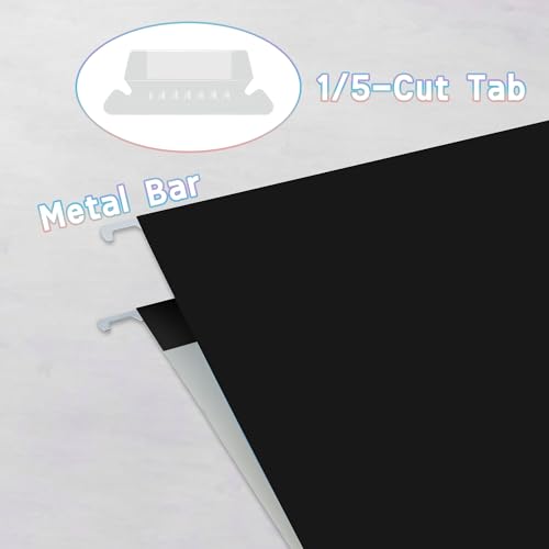 high-quality 25 Packs Hanging File Folders,Black