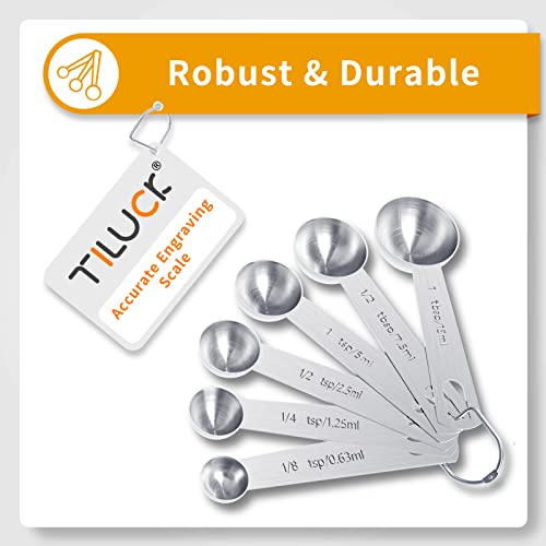 Classic TILUCK Stainless Steel Measuring Cups & Spoons Set, Cups
