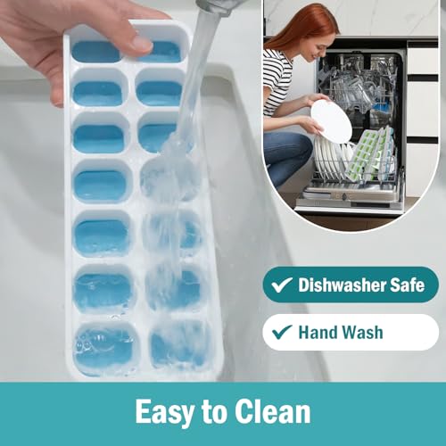 Classic 3 Pack Ice Cube Trays with Lid for Freezer, pliable