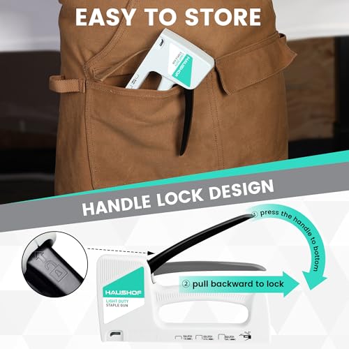 Modern HAUSHOF Light Duty Staple Gun, Upholstery Staple Gun Essentials