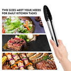 Smart Home HOTEC top-tier Stainless Steel Locking Kitchen Tongs with Silicon Tips, Set