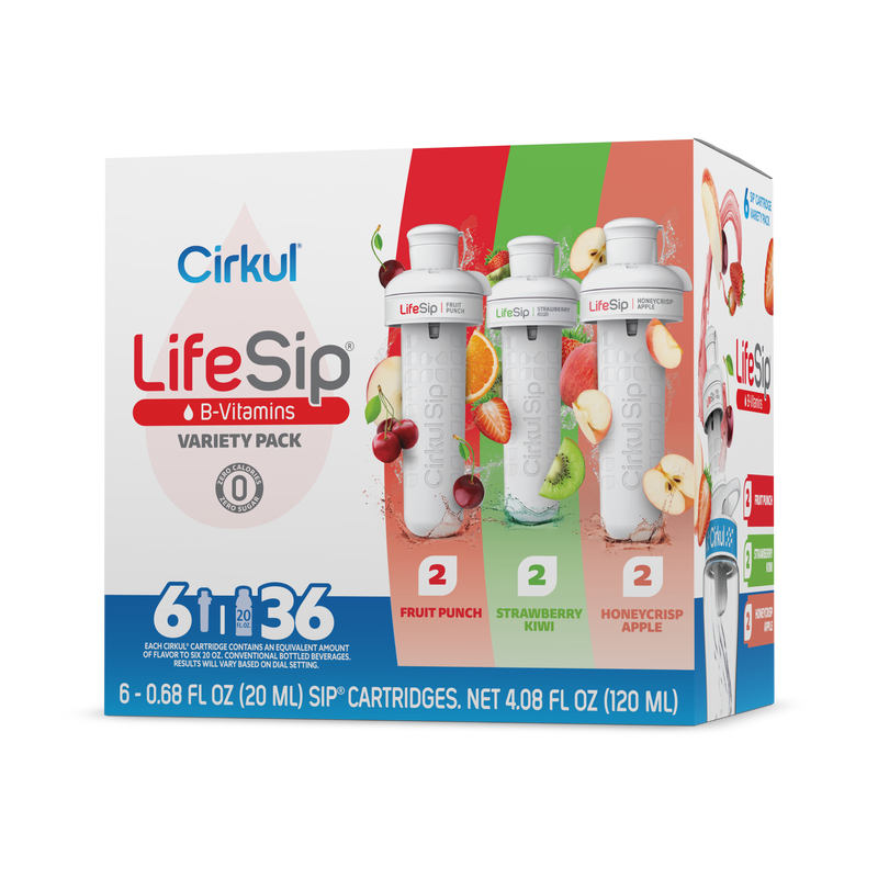 Vitamin-Infused LifeSip 6-Pack Variety Pack PN3A - Zero-Calorie Multi-Flavor Sip Pods for Water Bottle - Default Title