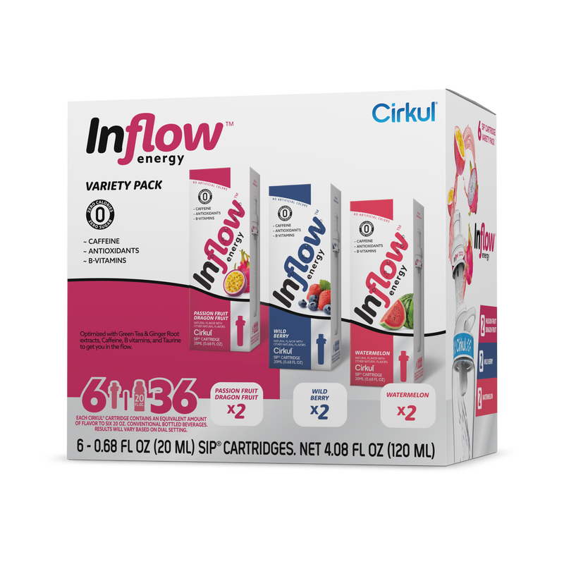 Zero-Calorie Inflow Energy 6-Pack Variety Pack VCUW - Sugar-Free Fruit Flavor Cartridge Refill - Default Title