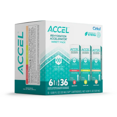 Natural Fruit Flavored Accel 6-Pack Variety Pack IZ9I - Electrolyte Hydration Enhanced Taste Cartridges Detail