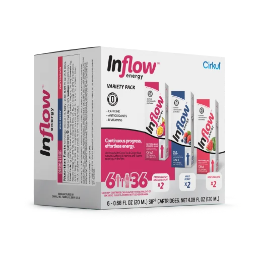 Zero-Calorie Inflow Energy 6-Pack Variety Pack VCUW - Sugar-Free Fruit Flavor Cartridge Refill Detail