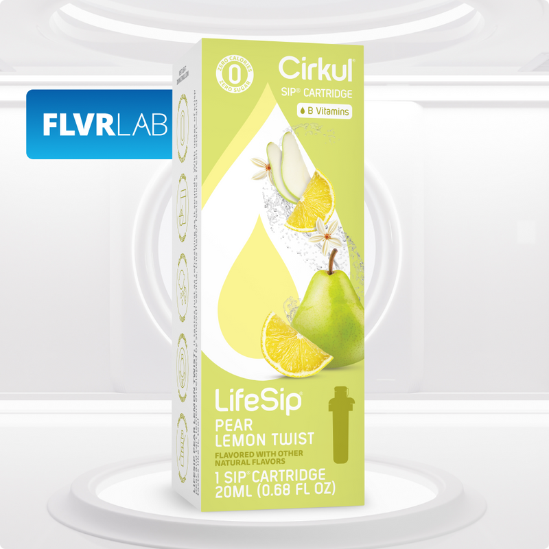 Vitamin-Infused LifeSip Pear Lemon Twist L82Z - Zero-Calorie Multi-Flavor Sip Pods for Water Bottle Detail