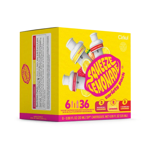 Zero-Calorie Squeeze Lemonade 6-Pack Variety Pack 3TLS - Vitamin-Infused Natural Refreshing Flavor Core Detail